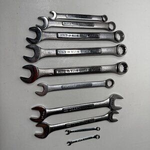 Craftsman Combination and Open End Wrenches 10 Piece Lot EUC
